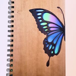 Butterfly Design Spiral Notebook - Brown and Black